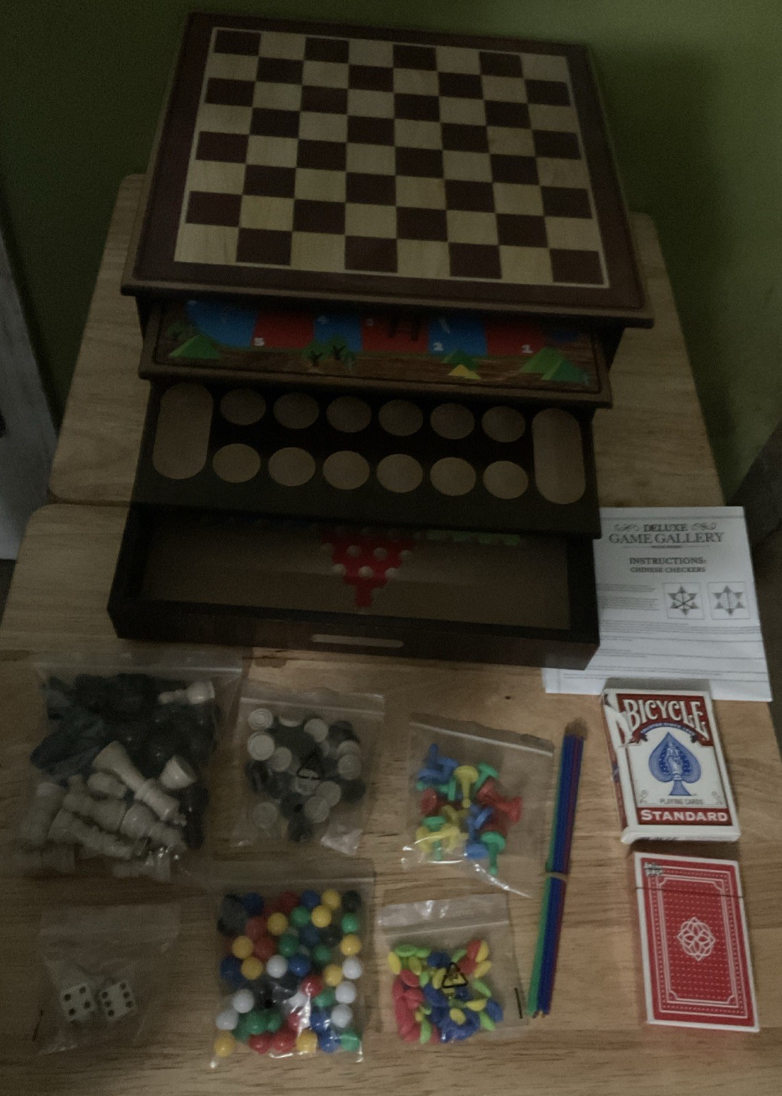 Deluxe Game Gallery, 12 In 1 Games, Wooden Finish