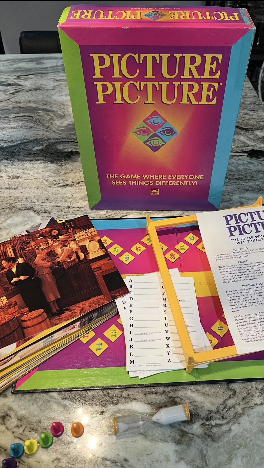 Picture Picture Board Game 1992 Complete Golden 5074 Vintage 2-6 Players