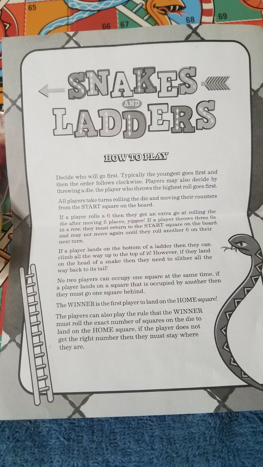 Ludo Board Game Double Sided Snakes And Ladders