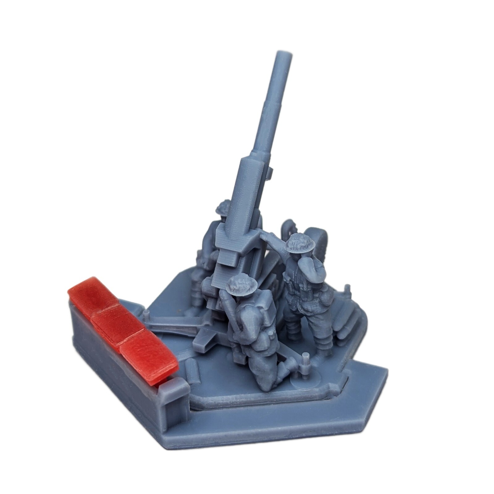 British 3.7 inch (94mm) AA Anti-Aircraft Gun & 3 man crew | 15mm, 1/72
