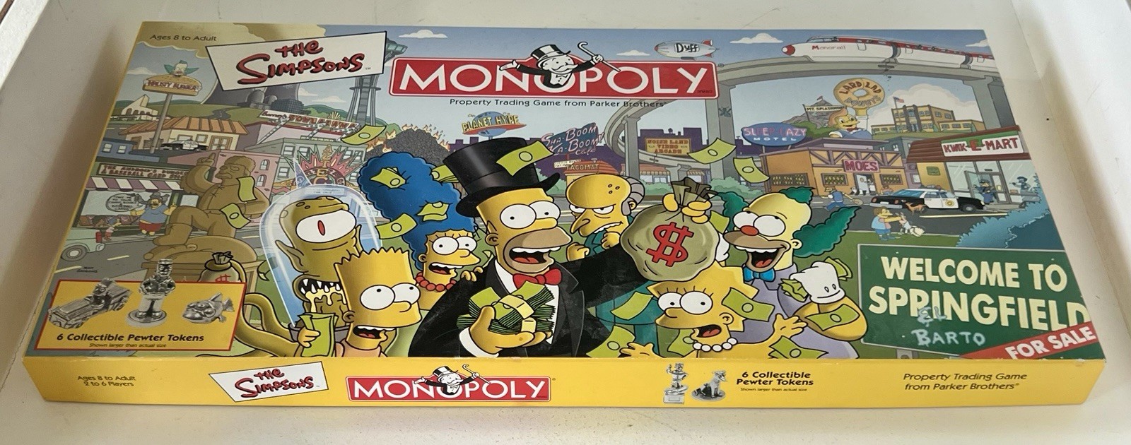 The Simpsons Monopoly Board Game Welcome to Springfield Parker Brothers Complete