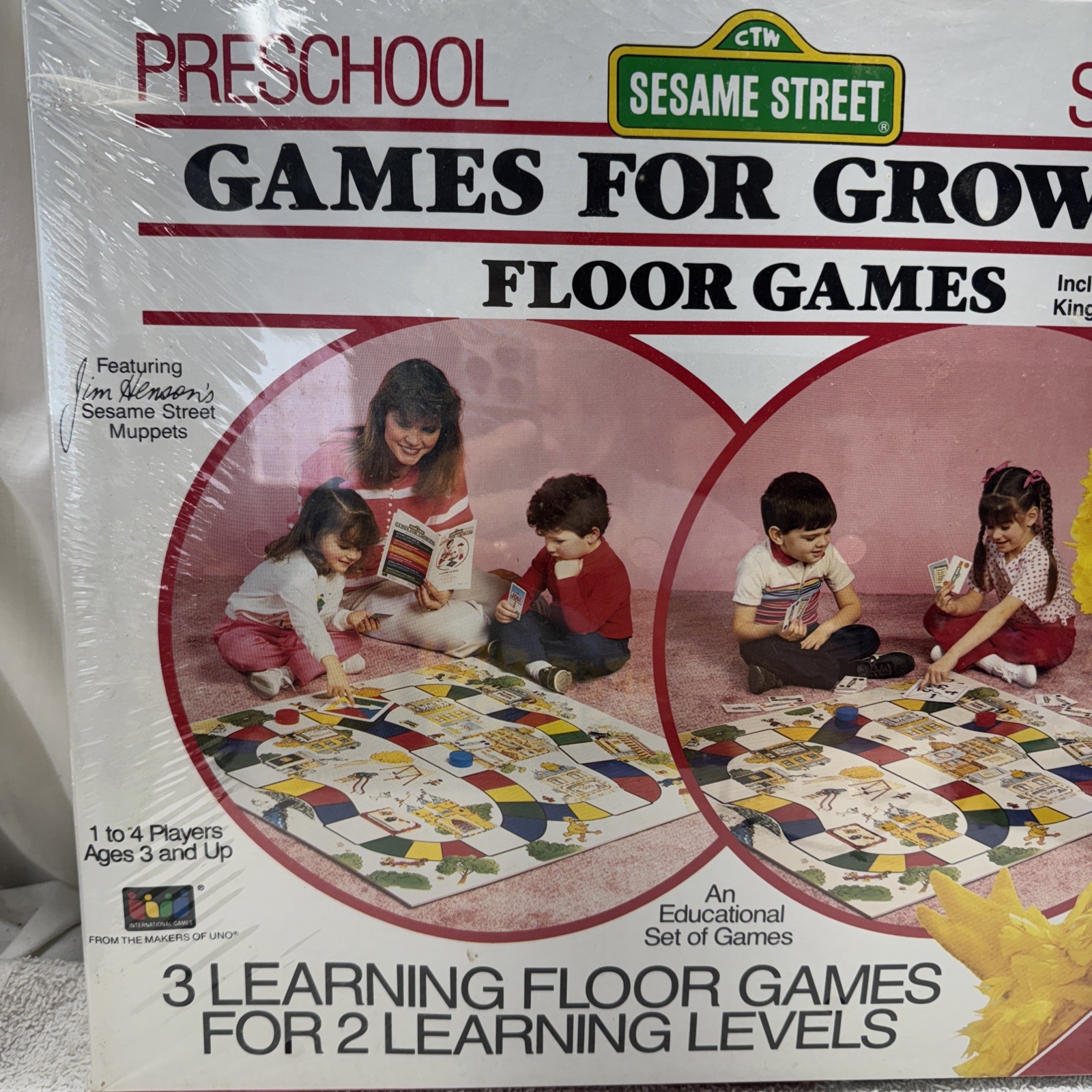 Vtge NEW 1987 Sesame Street Preschool Games for Growing Shopping Floor Games