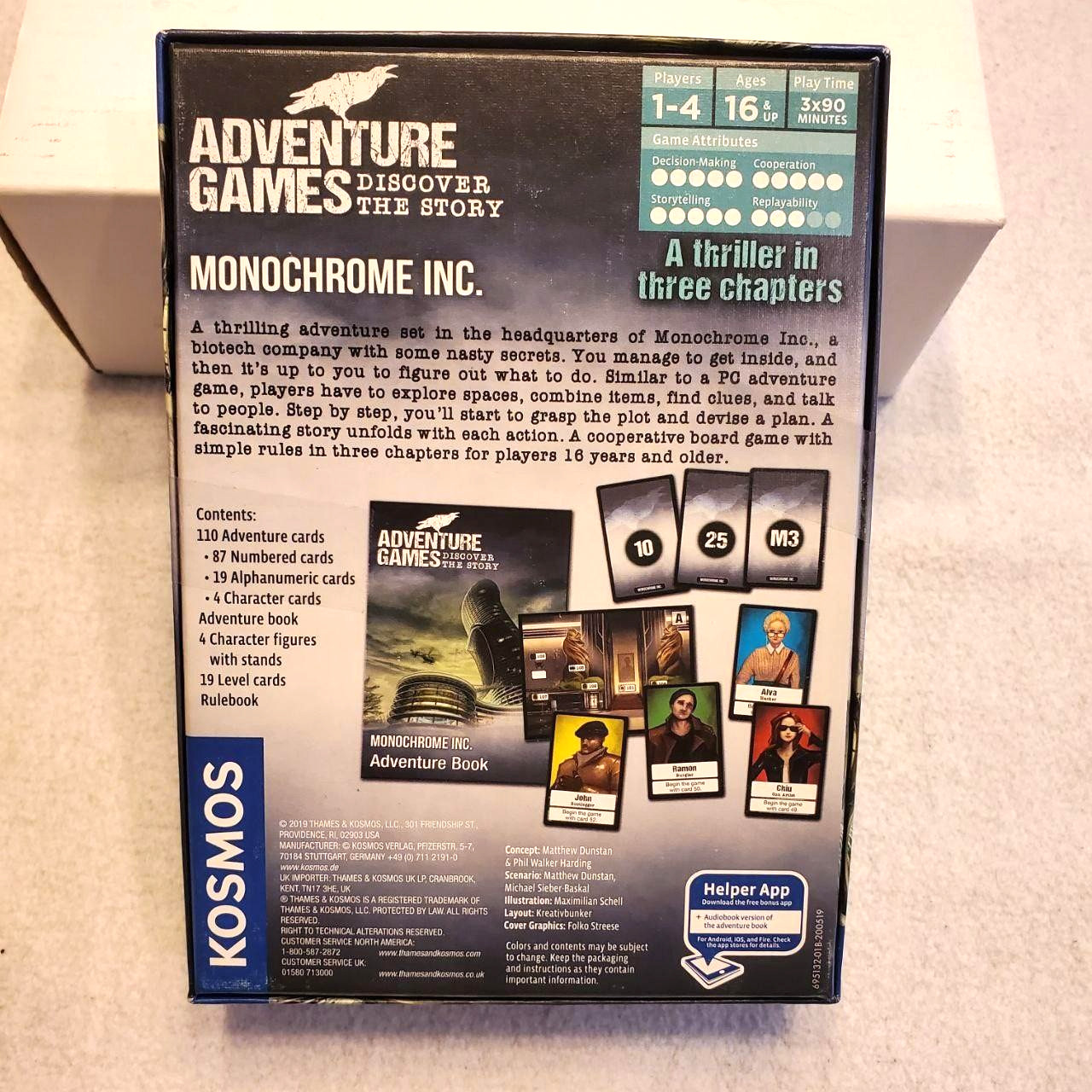 Adventure Games Monochrome Inc Board Game Kosmos 1-4 Players 16+ Coop Story