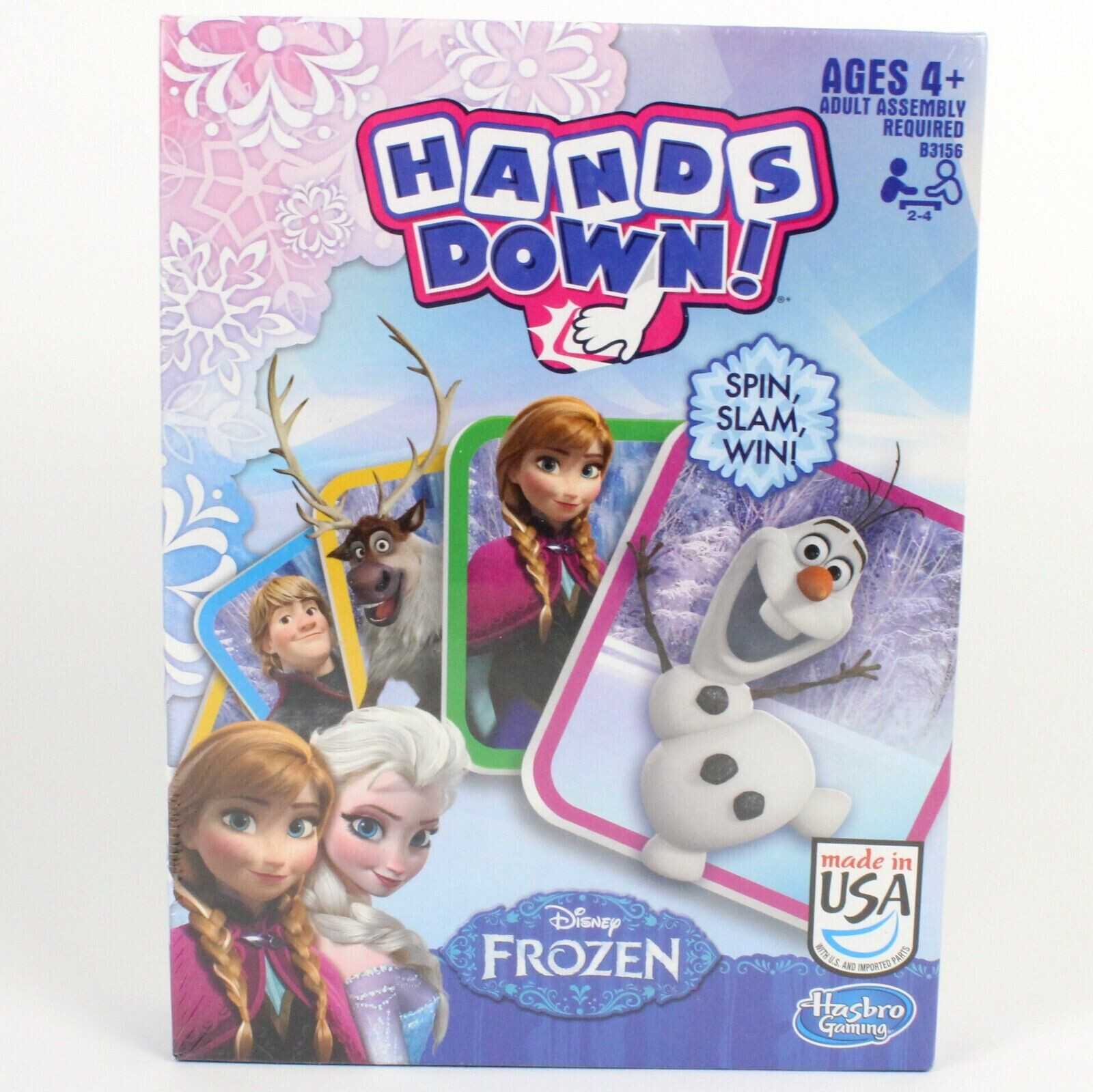 Disney FROZEN Hands Down Game- Hasbro Gaming- Spin Slam & Win! Ages 4+ NEW