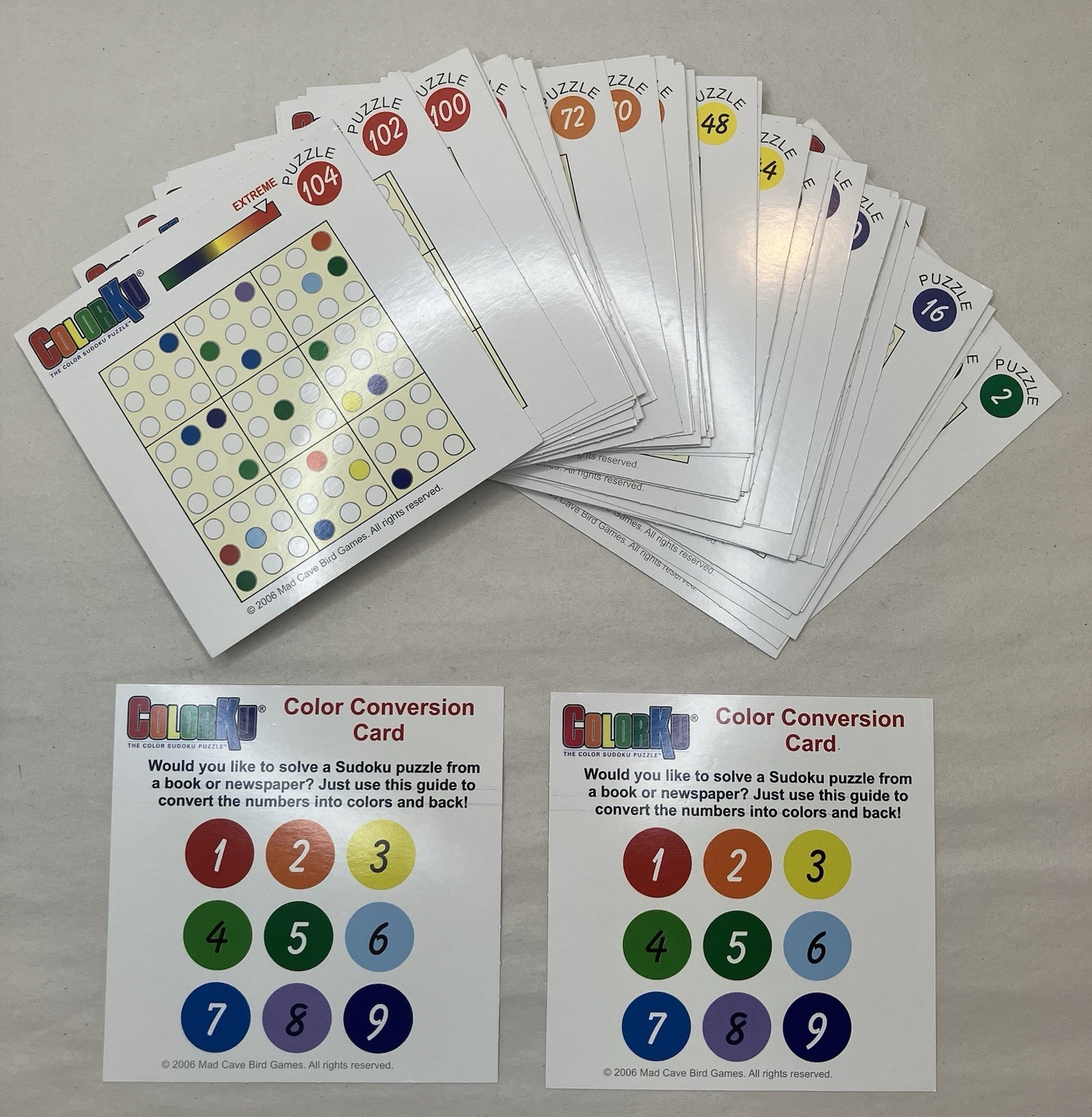 Colorku Board Game Color Sudoku Puzzle 2006 Mad Cave Bird 100% Complete