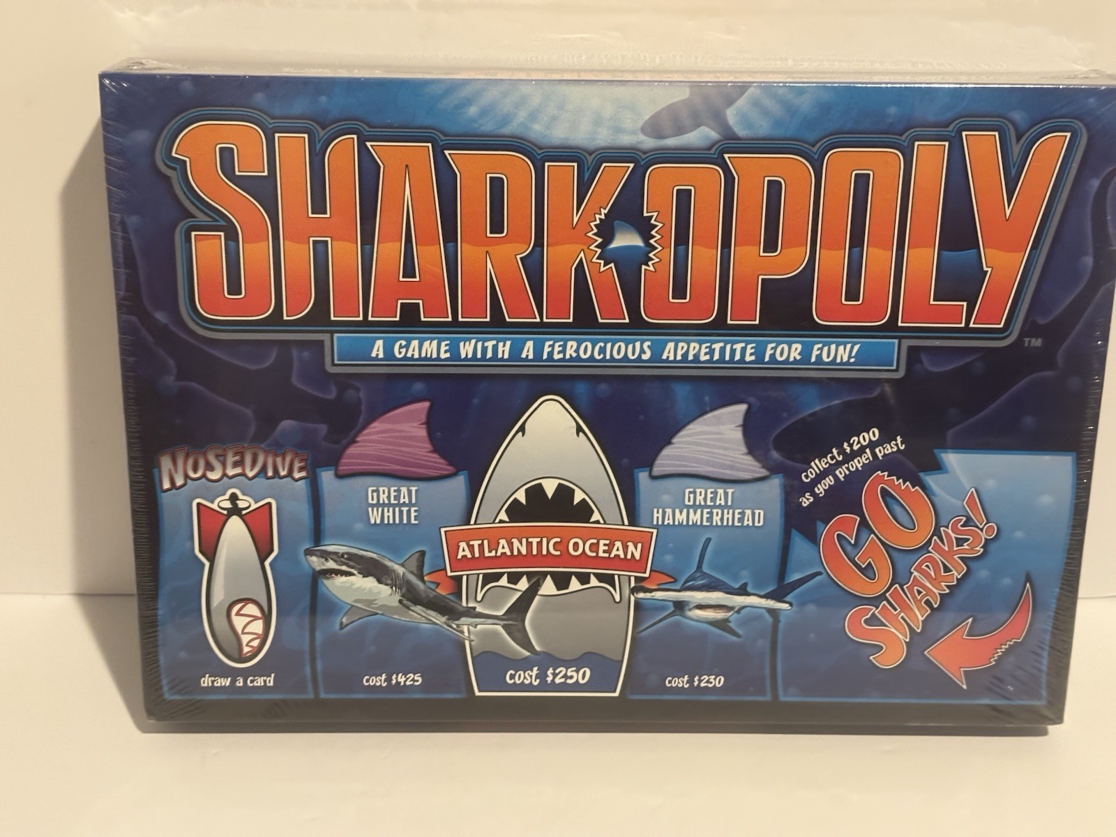 NEW Sharkopoly Board Game Ages 8 Up Shark Mania