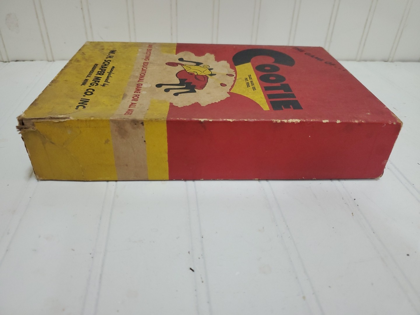 Vtg Bug Board / Dice Game: “COOTIE” 1949 Original Box W.H. Schaper MFG. Complete