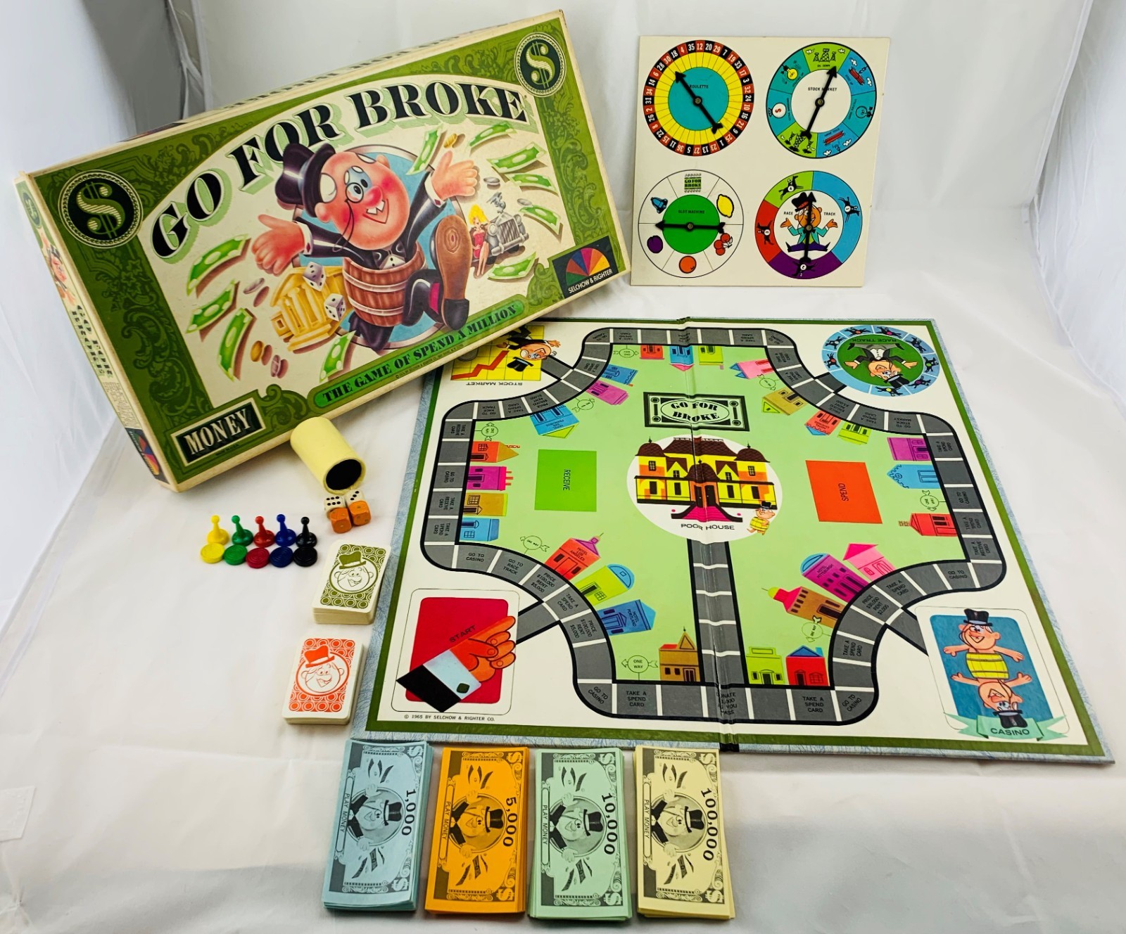 1976 Go For Broke Board Game by Selchow & Righter Complete in Great Conditon
