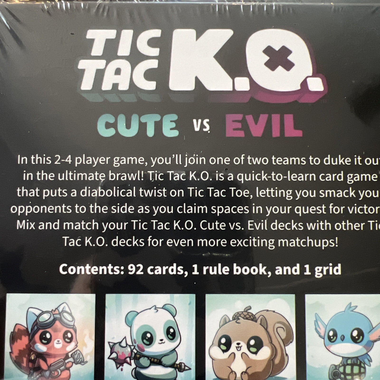 Tic Tac KO Cute vs Evil Card Game 8+ K.O. 2-4 Players Unstable Games New Sealed