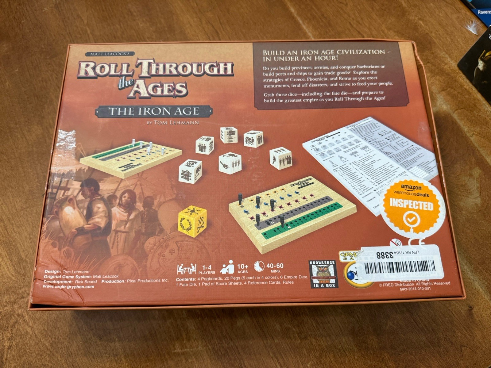 Roll Through the Ages: The Iron Age, Gryphon Games Board Game 1-4 Players Ages