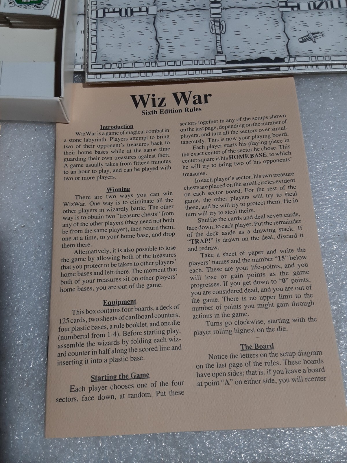 Vtg Chessex Boardgame Wiz-War (6th Ed) Box