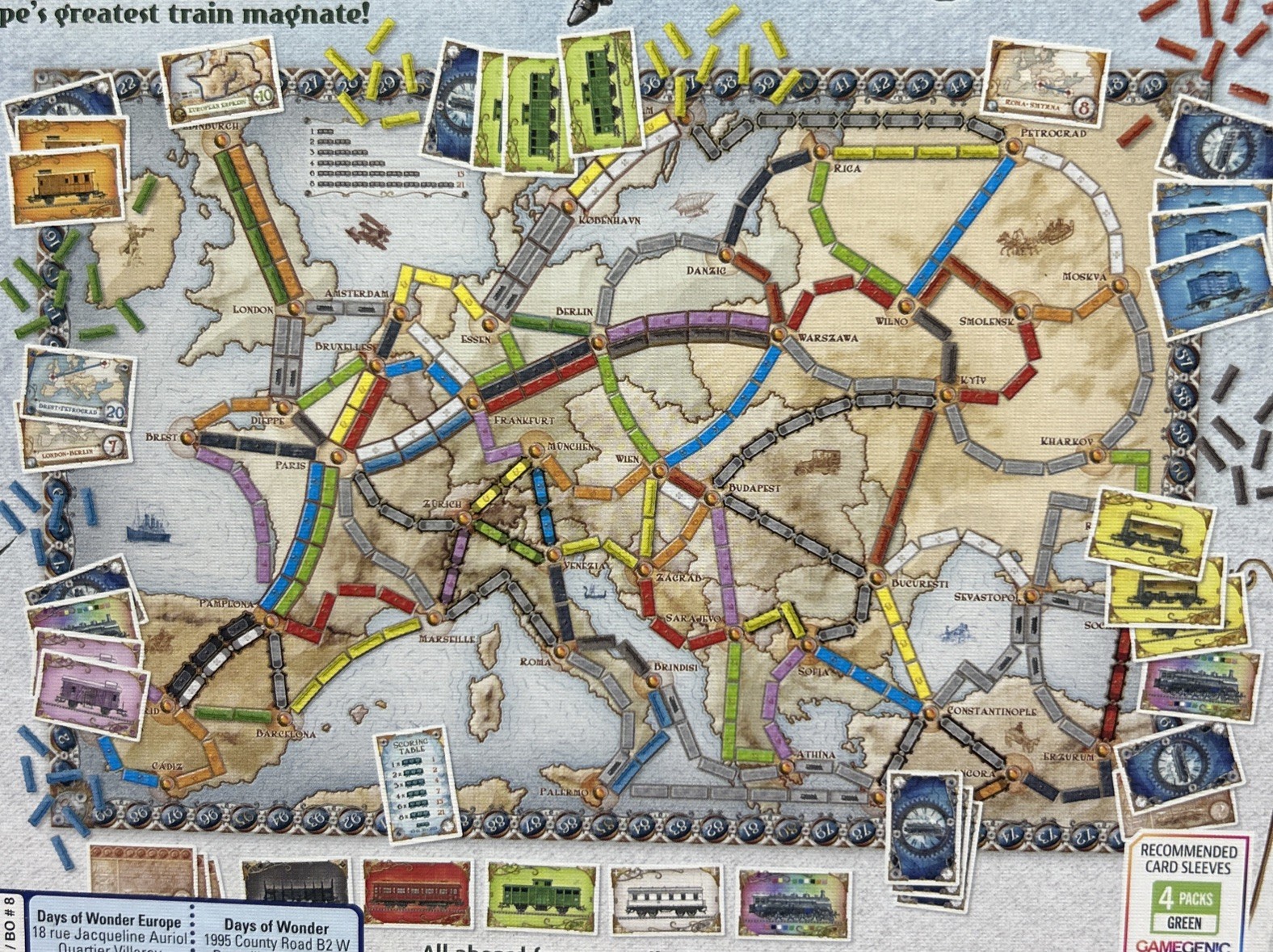 Ticket to Ride Europe Board Game | Alan R. Moon Days of Wonder | NEW Open Box