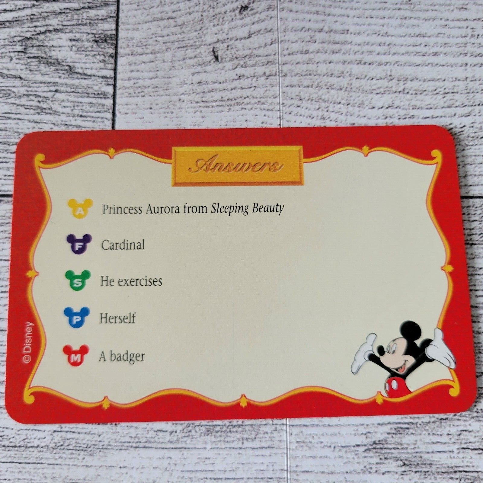 The Wonderful World of Disney Trivia Game Replacement Cards 1997 Kids Adults Car