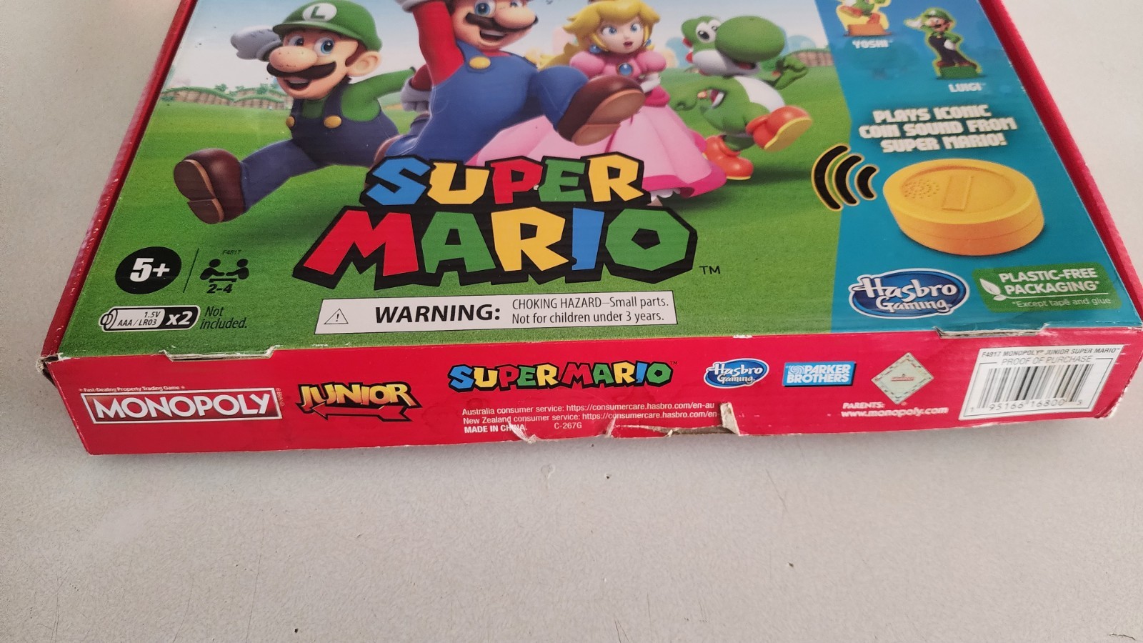 Monopoly Junior Super Mario Edition Board Game, Fun Kids’ Ages 5 and Up, Explore