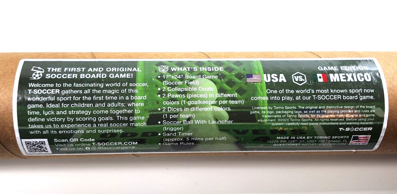 NEW USA v Mexico T-Soccer Game Edition Board Game by Torino Sports