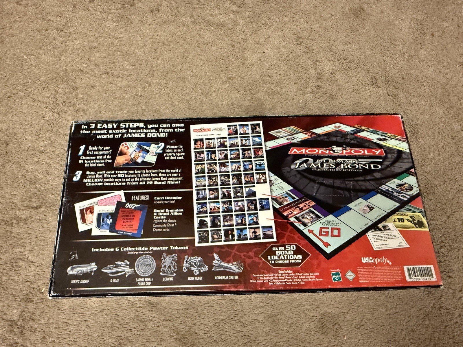 Monopoly game Ultimate James Bond 007 Collector’s Edition w/ 6 Tokens, Decoder