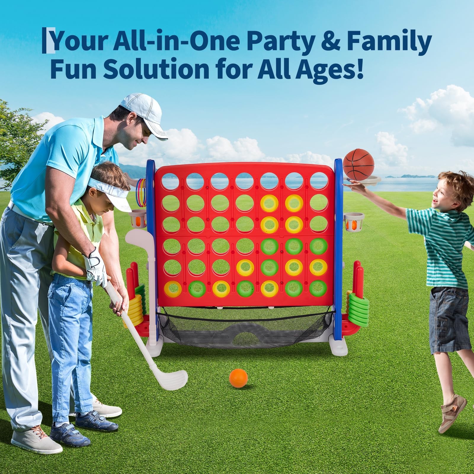 Garveelife 4 In A Row Tabletop Game 3.6 Ft 4 To Score Game For Indoor/Outdoor