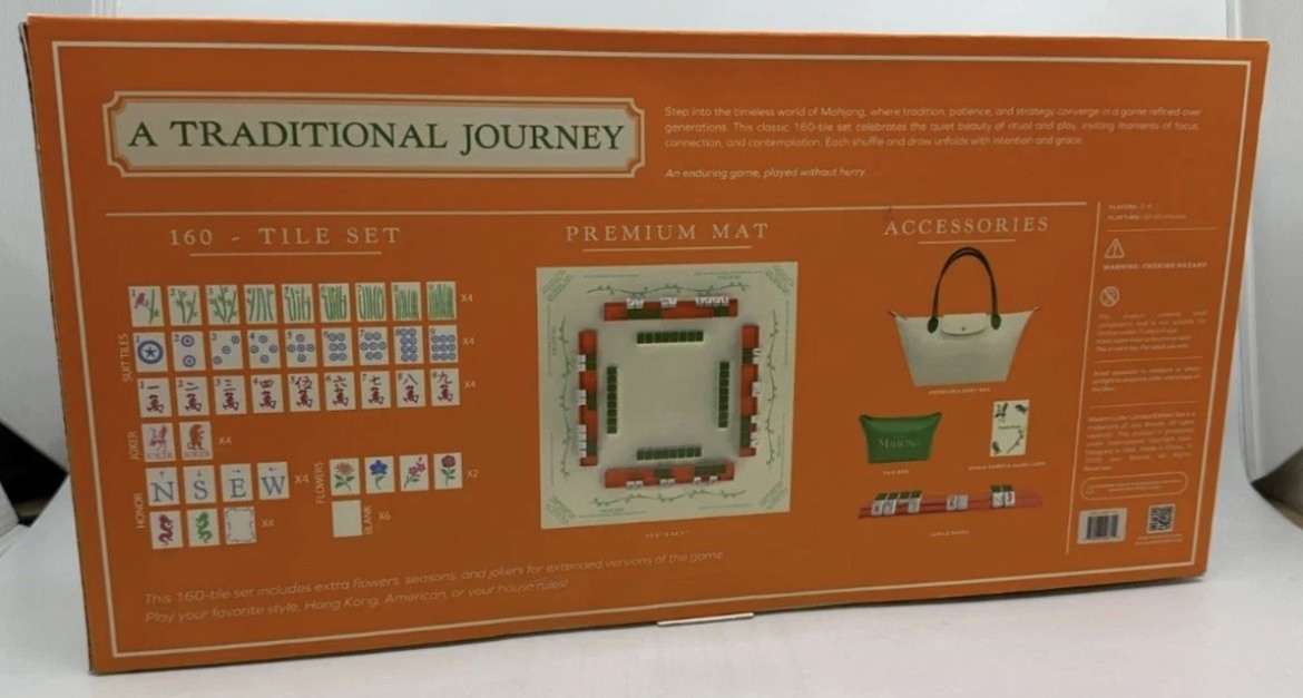 Maison Lude Mahjong Limited Edition 160 Tile Set Premium Mat, Leather Bag SEALED