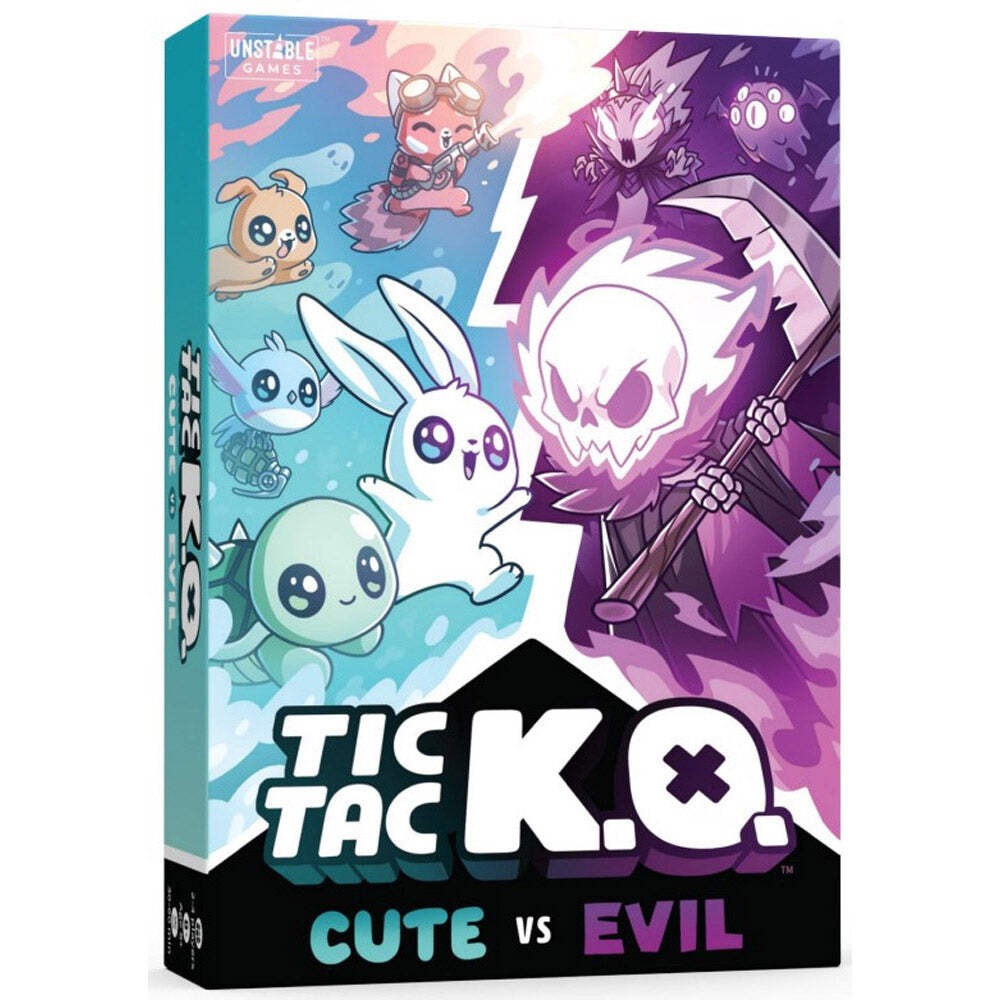 Tic Tac KO: Cute vs Evil Strategy Board Game Playful Tabletop Strategy Game