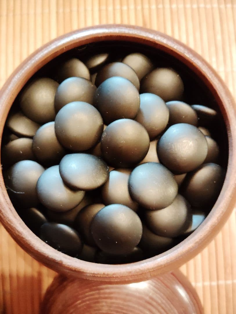 Japanese Go Stones White 180 & Black 180 & Go Bowls for IGO Game Vintage Japan