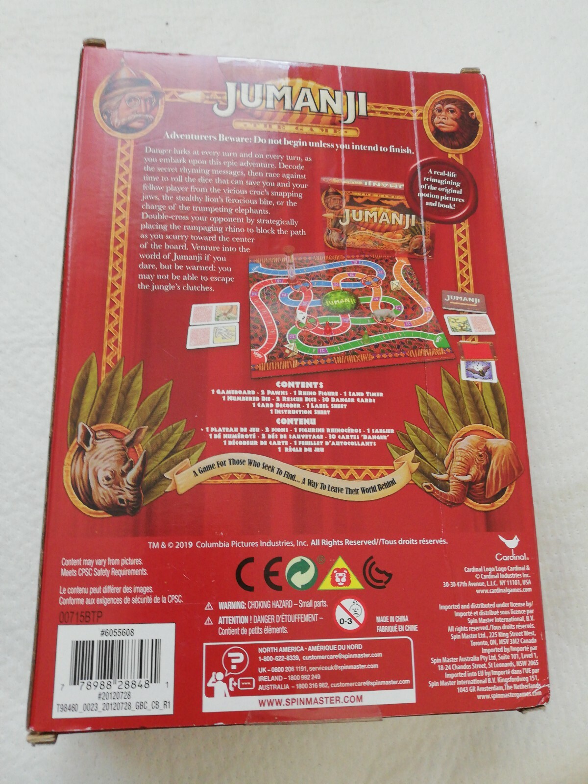 New Ready to Roll Jumanji Classic Adventure Board Game Fast Paced Game Cardinal