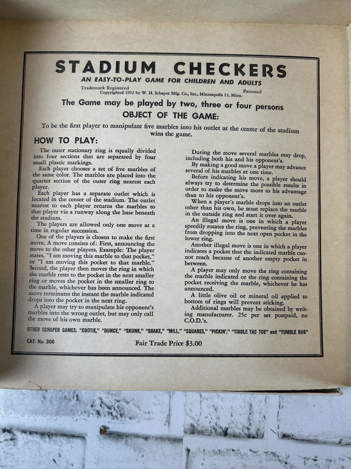 Vintage Games 1950’s-60’s