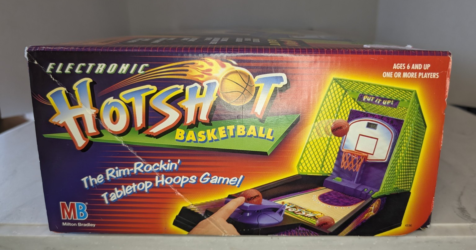 Vintage 1997 Hot Shot Basketball Game Milton Bradley W/Box Complete