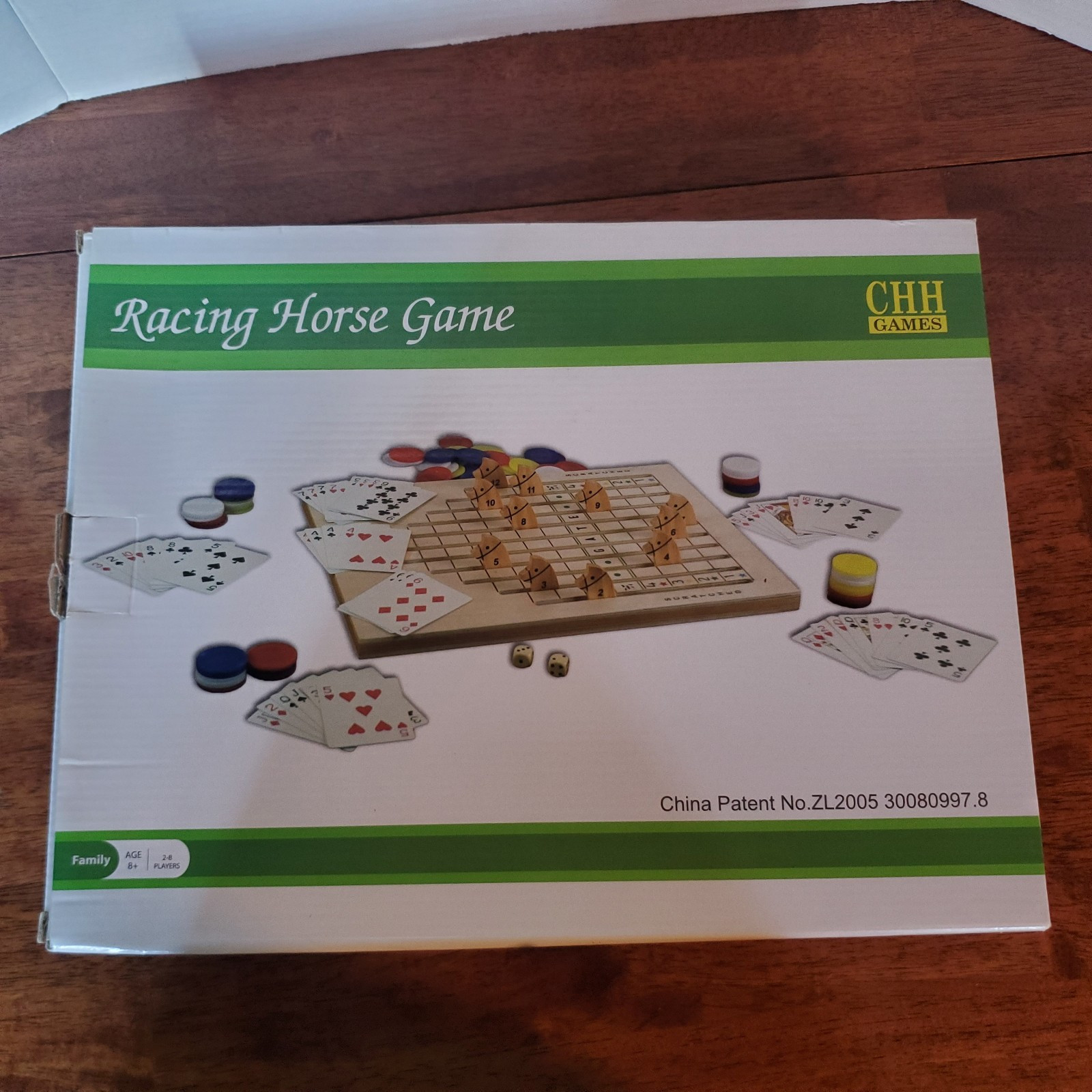 New (Open Box See Pic) CHH The Racing Horse Game Wooden Board NIB Thoroughbred.