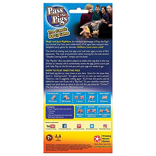 Winning Moves Pass The Pigs Games USA, a Hilarious Pig One Size, Multicolor