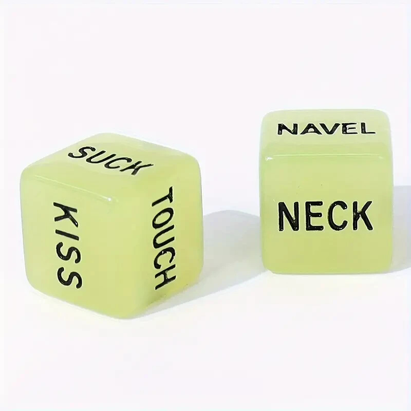 2pcs Glow In The Dark Sexy Dice For Couple, Intimate Anniversary, Valentines Day