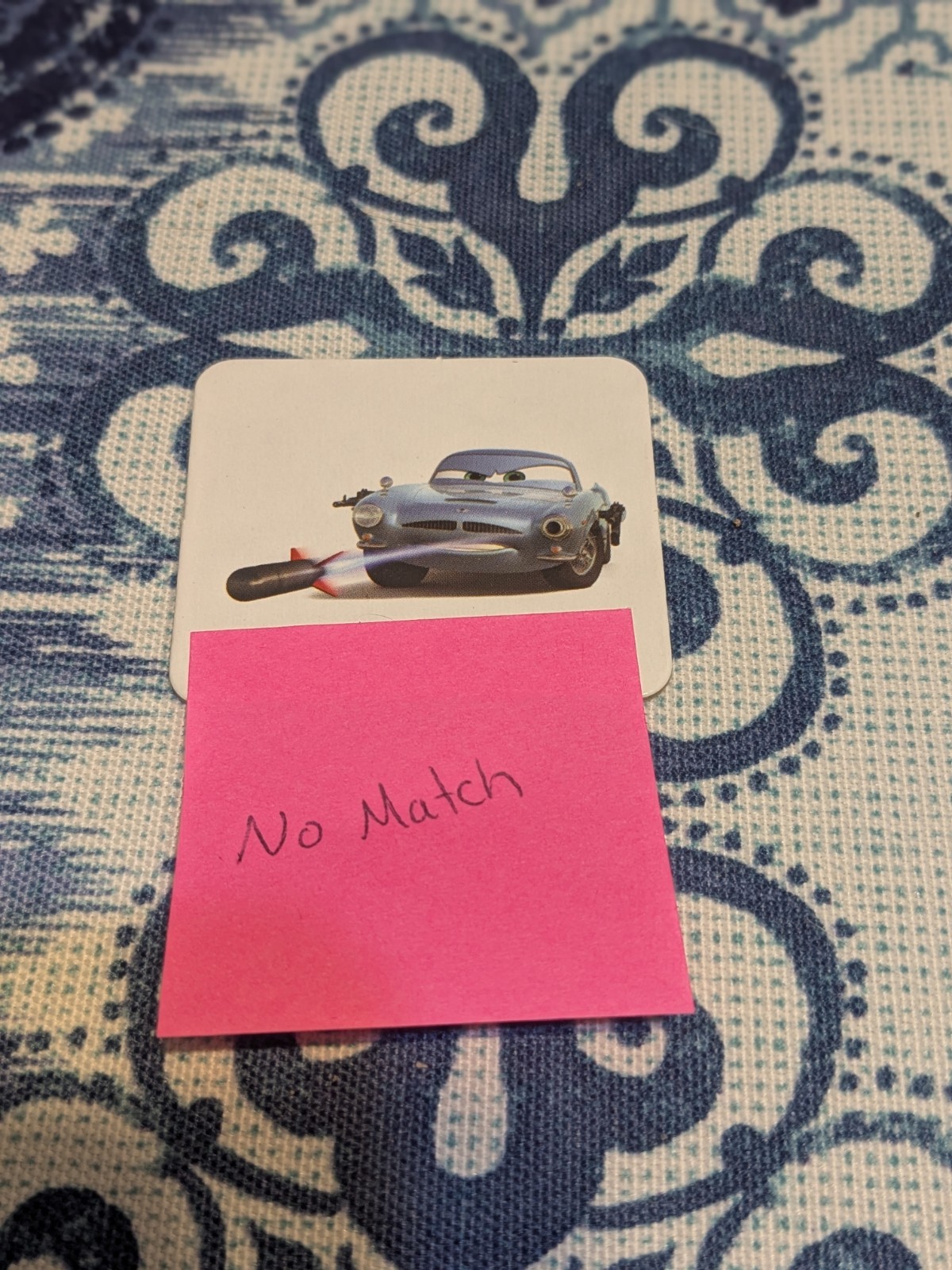 Hasbro Disney Pixar Cars 2 Edition Memory Game Match Missing 1 card 2011