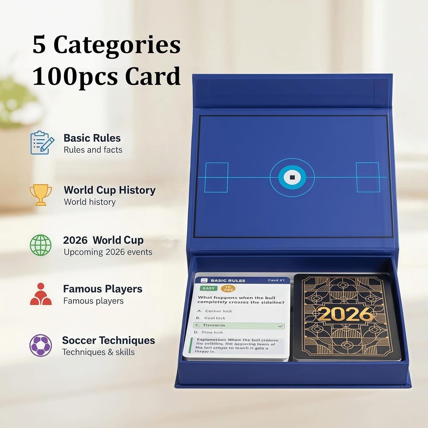 2026 World Cup Soccer Trivia Cards – Engage Family & Friends with 100 Questions