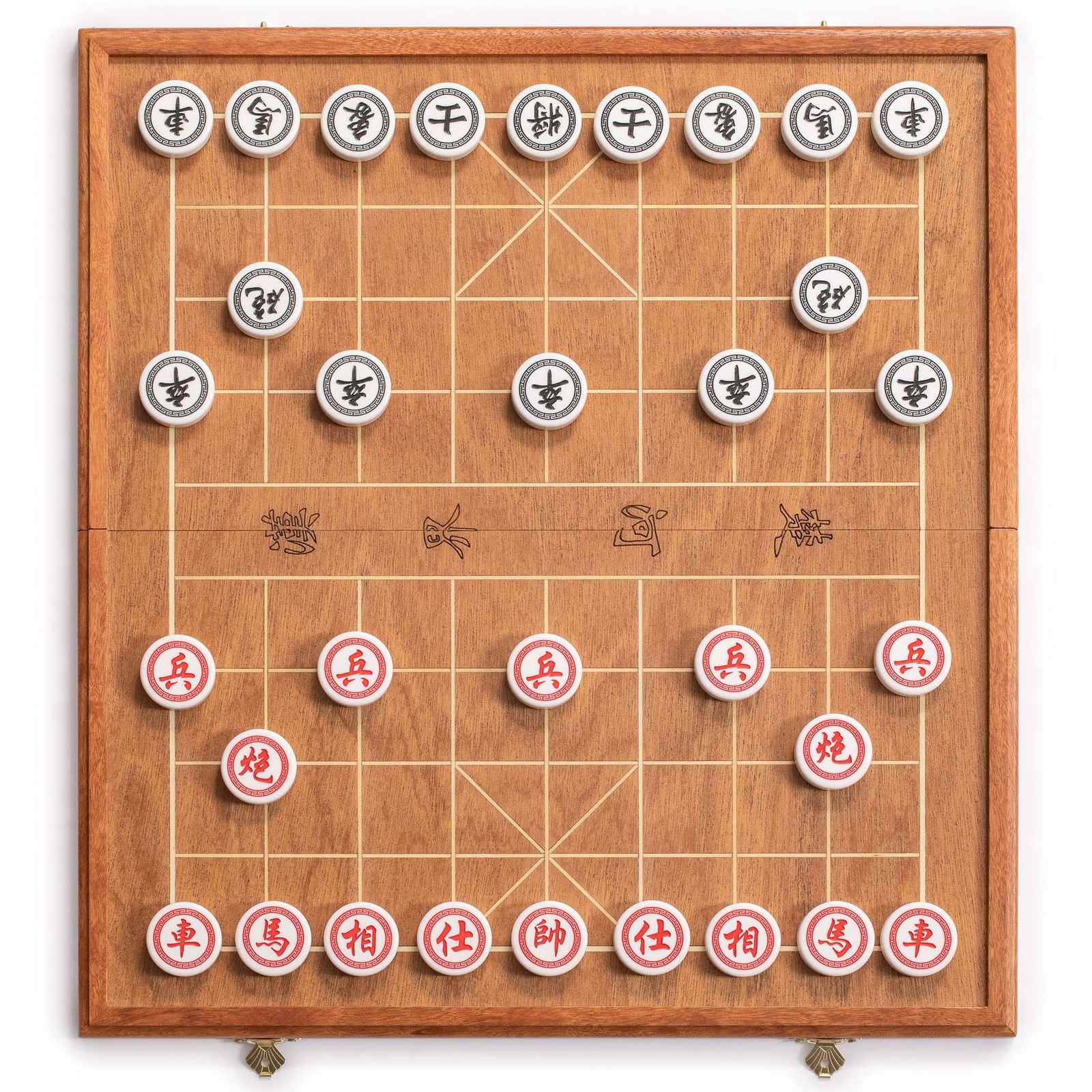 Yellow Mountain Imports Chinese Chess (Xiangqi) Set with Folding Rosewood Veneer