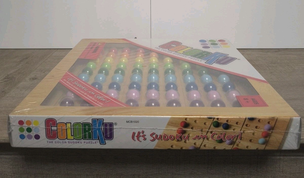 ColorKu Wooden Color Sudoku Puzzle Game COMPLETE w/ Box Solutions NEW SEALED