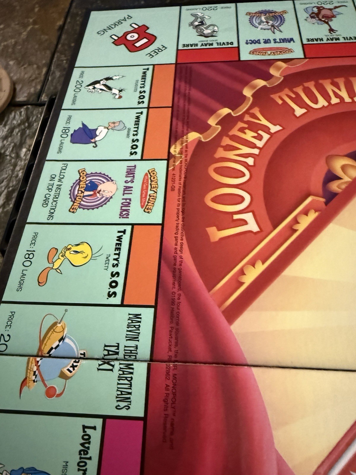 1999 Looney Tunes Monopoly Official Classic Cartoon Limited Edition Vtg