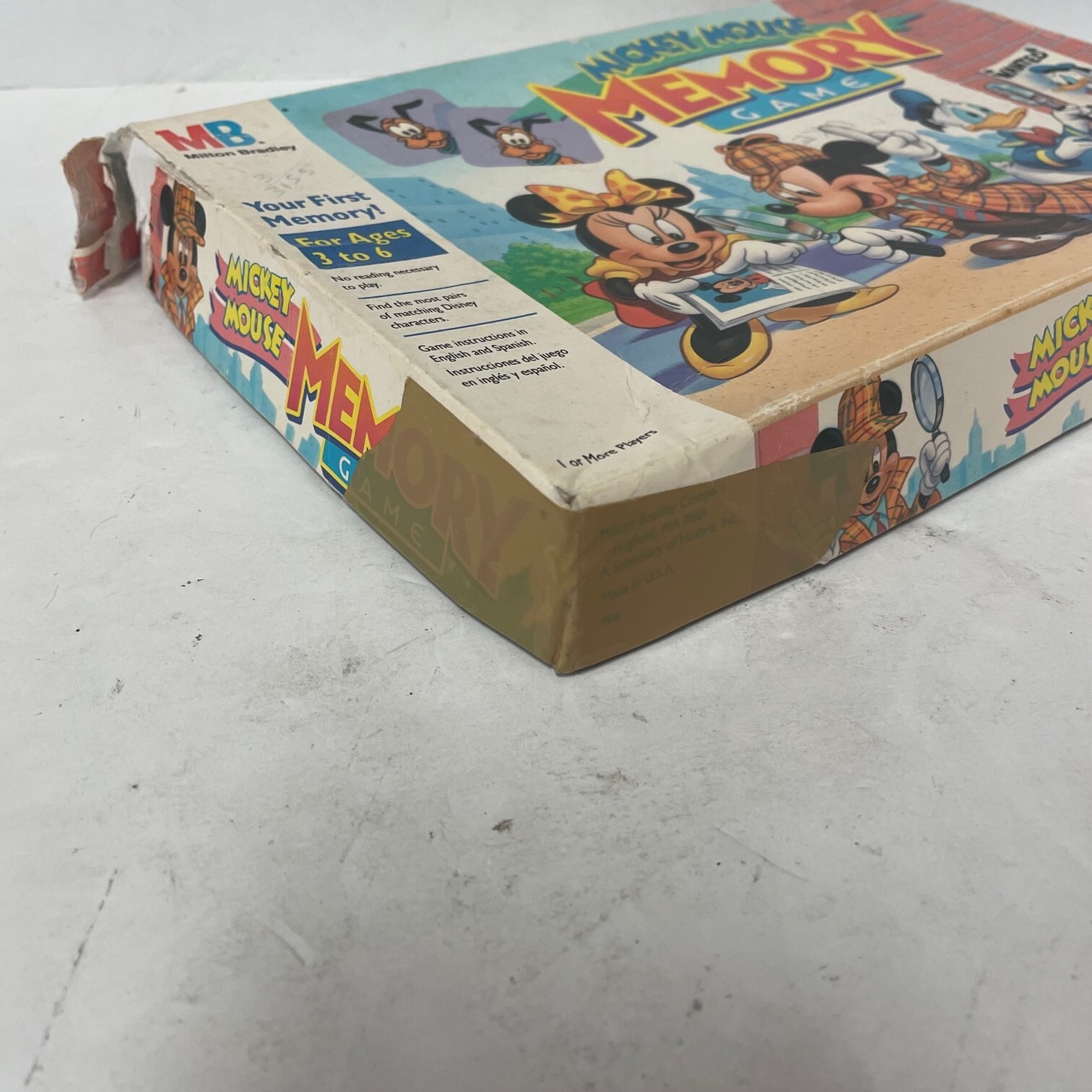 Mickey Mouse Memory Game By Milton Bradley Vintage 1990 Missing One Tile Classic