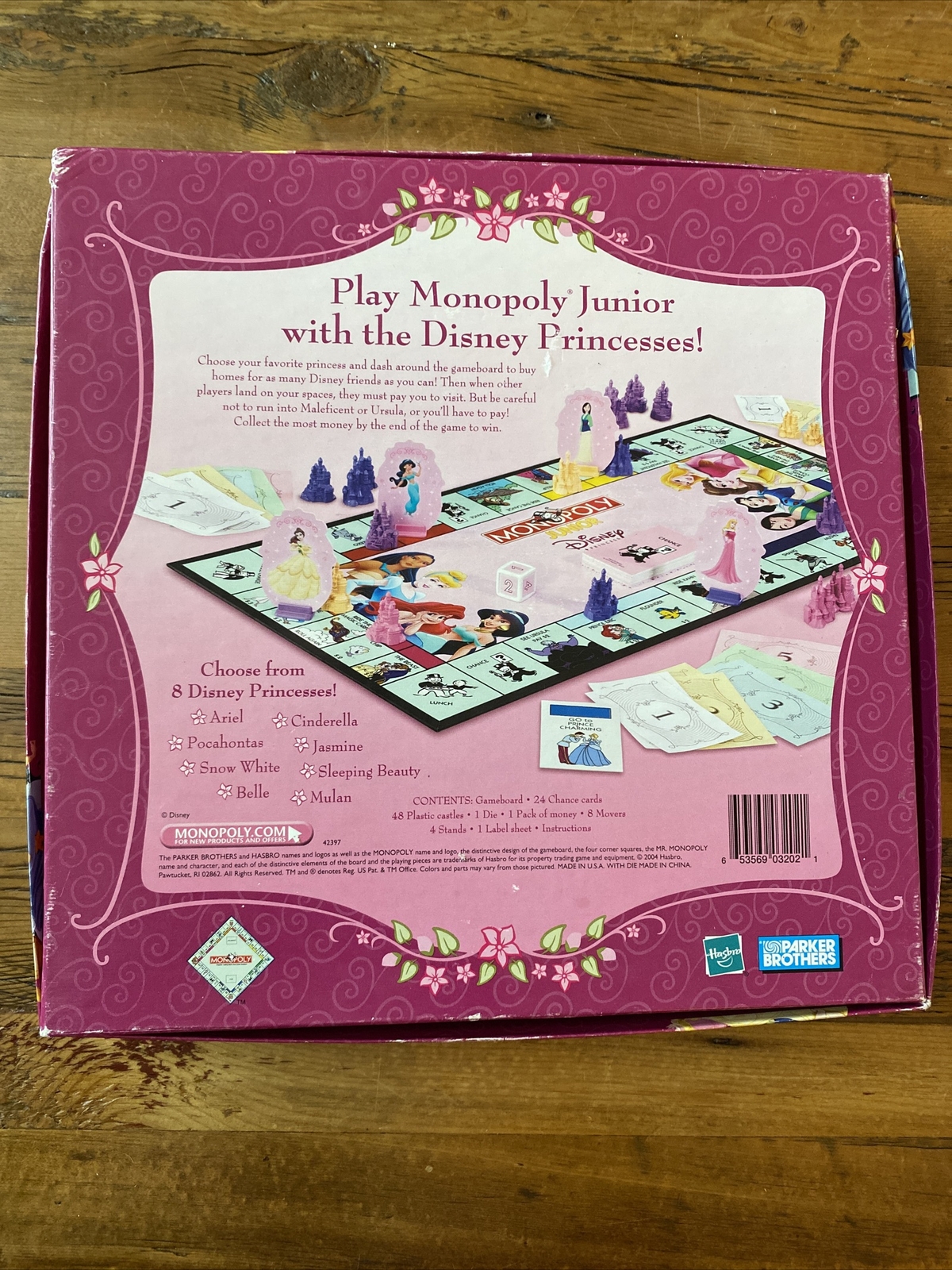 Monopoly Junior Jr Disney Princess Edition Parker Brothers Ages 5 to 8
