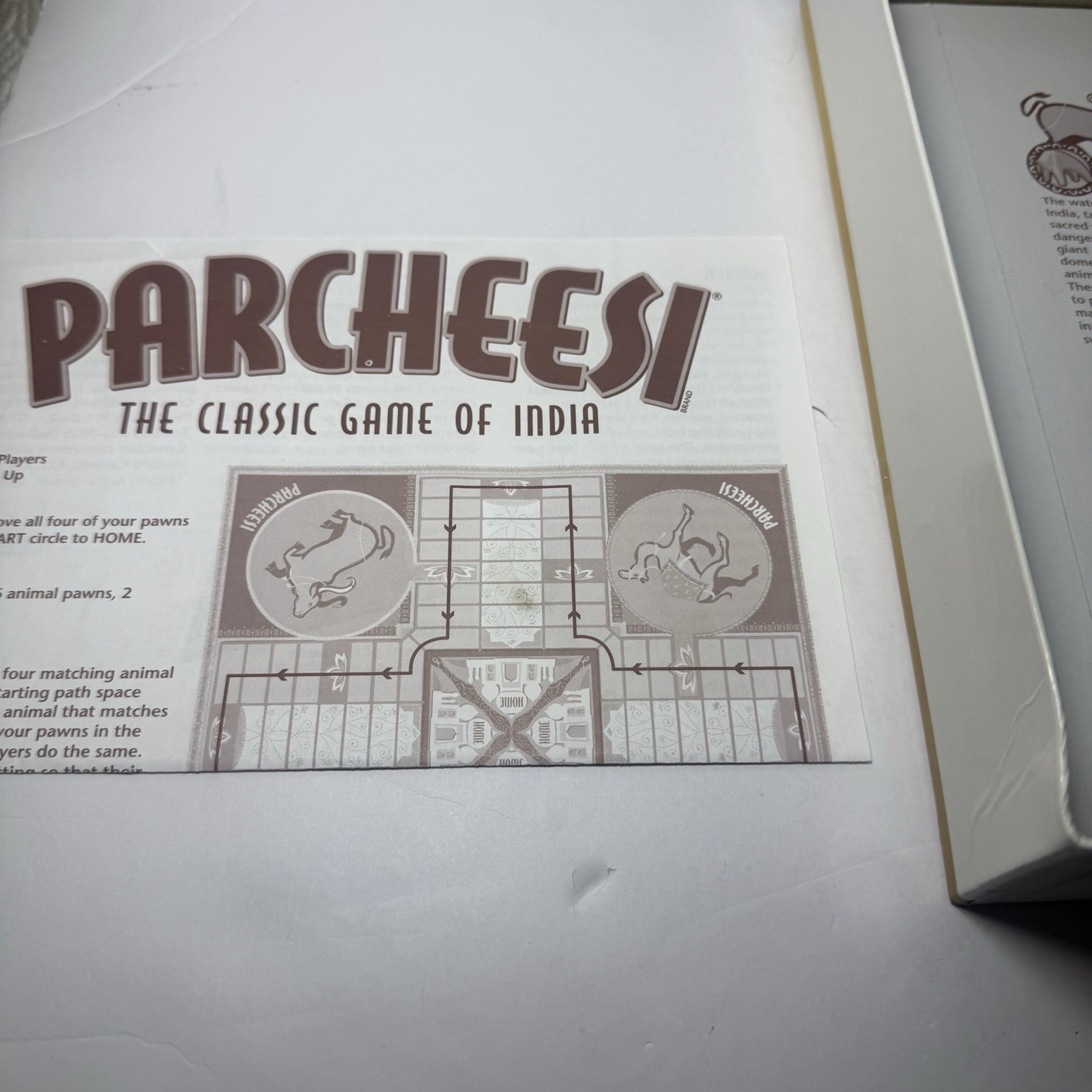 Parcheesi Board Game The Classic Game of India Animal Edition 2001 100% Complete