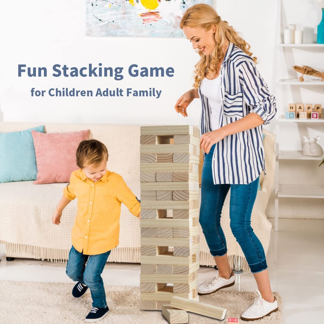 Giant Tumble Tower Family Games for Kids and Adults 60 Blocks New Zealand Pin…