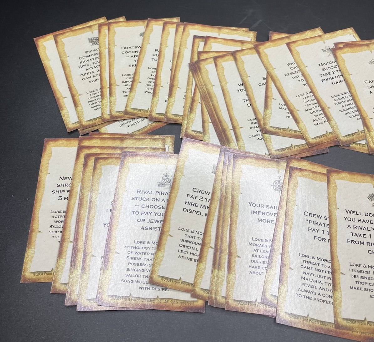 VTG DREAD PIRATE BOARD GAME FRONT PORCH CLASSICS REPLACEMENT 52 PC PIRATE CARDS