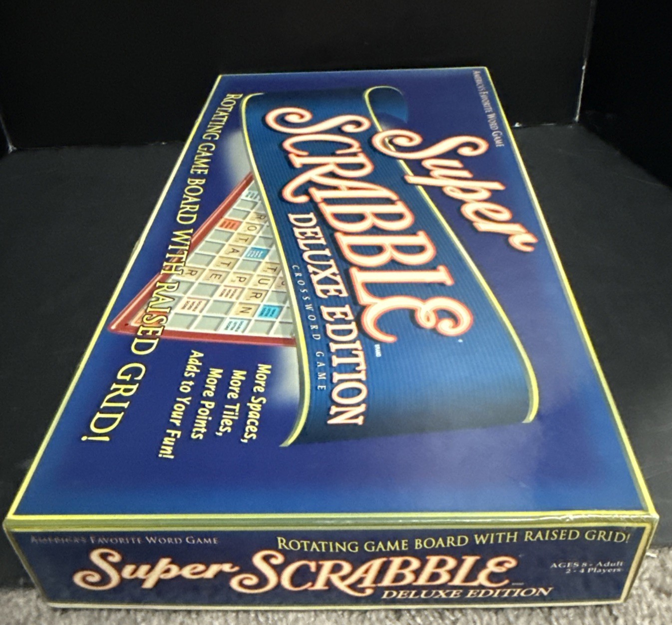 Super Scrabble Deluxe Edition Crossword Board Game 200 Tiles 99% Complete 2006