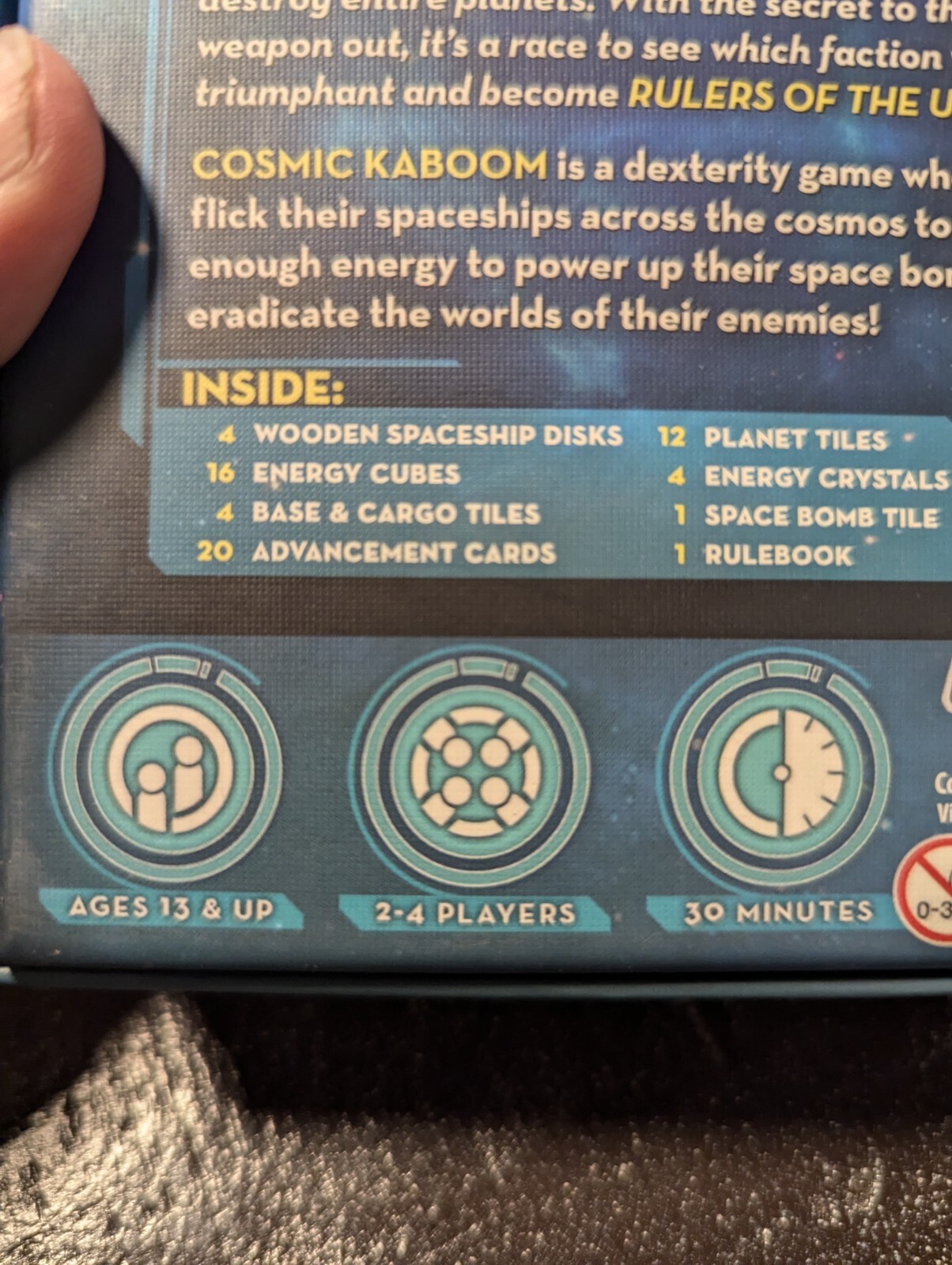 COSMIC KABOOM Board Game 100% COMPLETE 2016