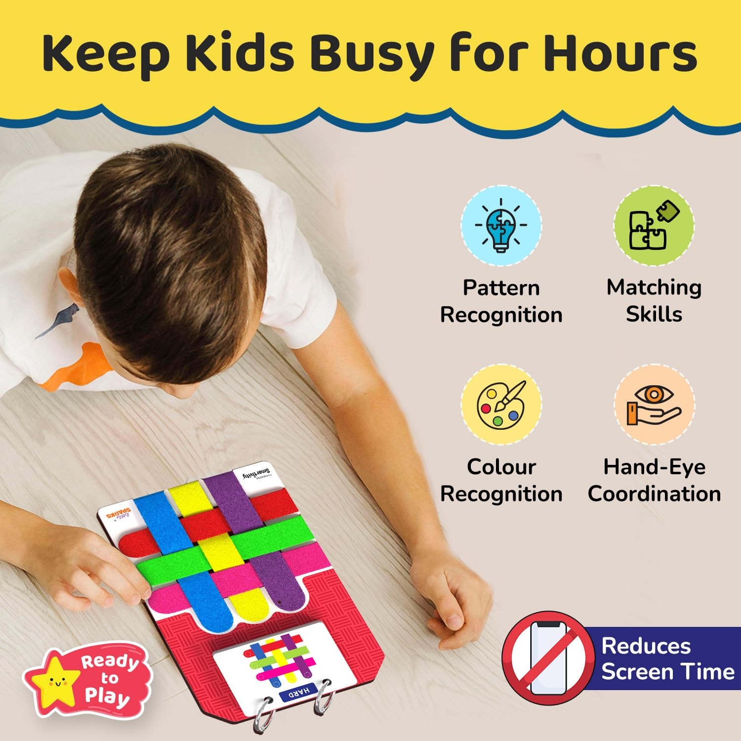 Smartivity Pattern Puzzle Game for Kids Ages 4, 5, 6, 7, 8 | 30+ Color & Patt…