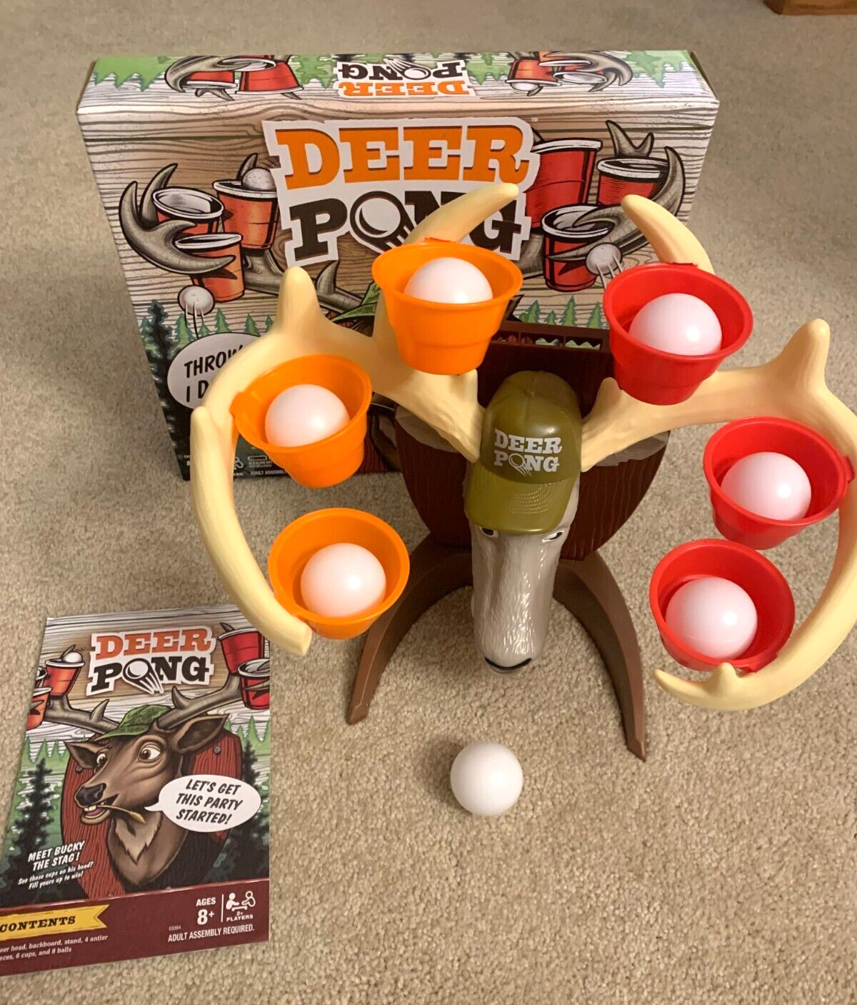 Hasbro Deer Pong Game with Talking Comical Deer Ages 8 & UP