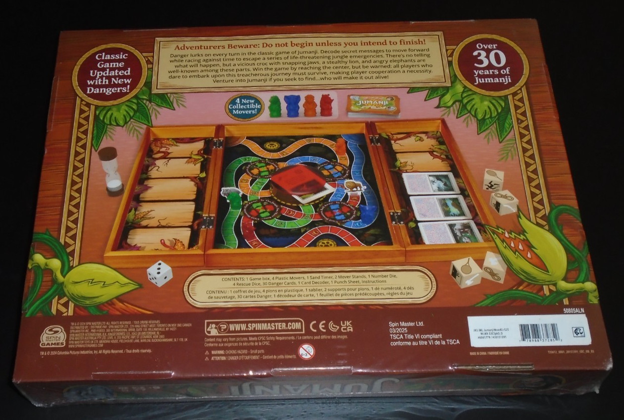 **NEW & SEALED** Jumanji Real Wooden Box Edition Classic Board Game Spin Master
