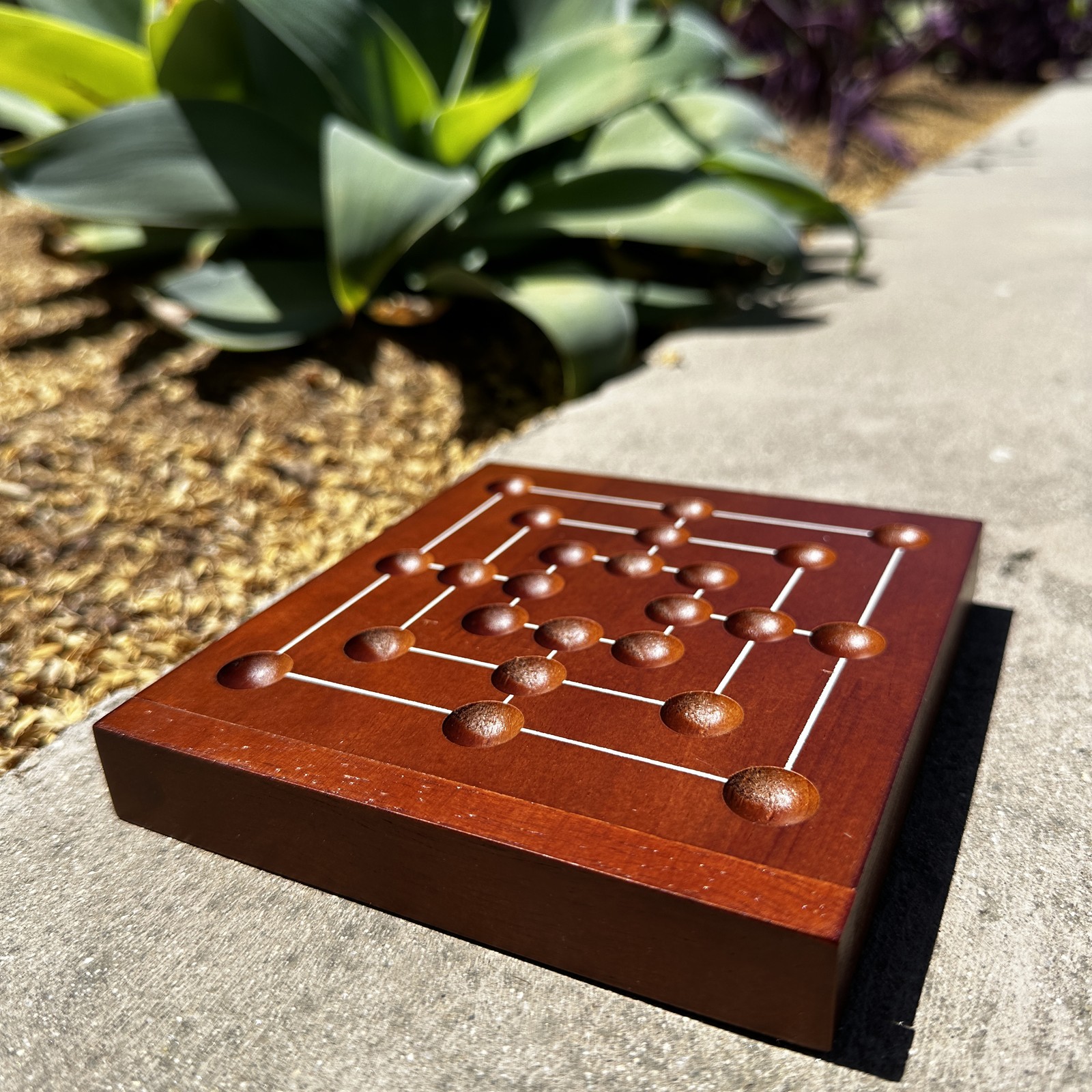 WE Games Nine Men’s Morris Wooden Travel Game with Marbles – 5 inch Travel Size