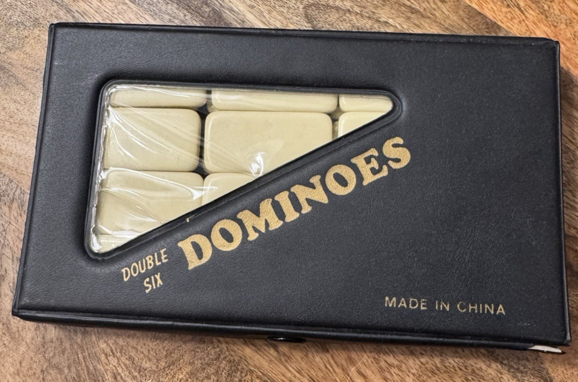 Vintage Double Six Dominoes Set 28 Tiles Supreme Complete w/ Case Game Night