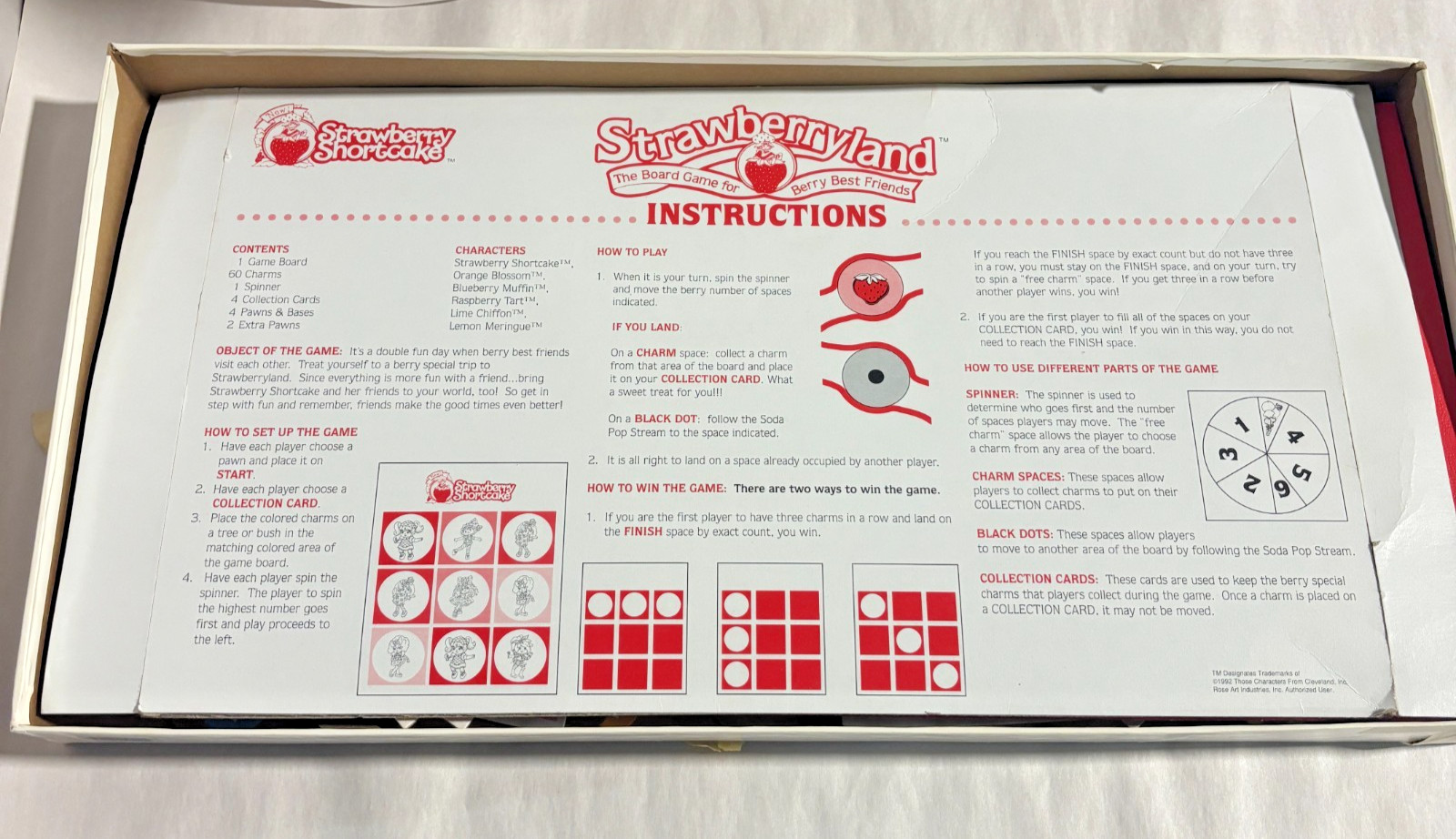 Vintage RoseArt Strawberryland Strawberry Shortcake Board Game 1992 Complete