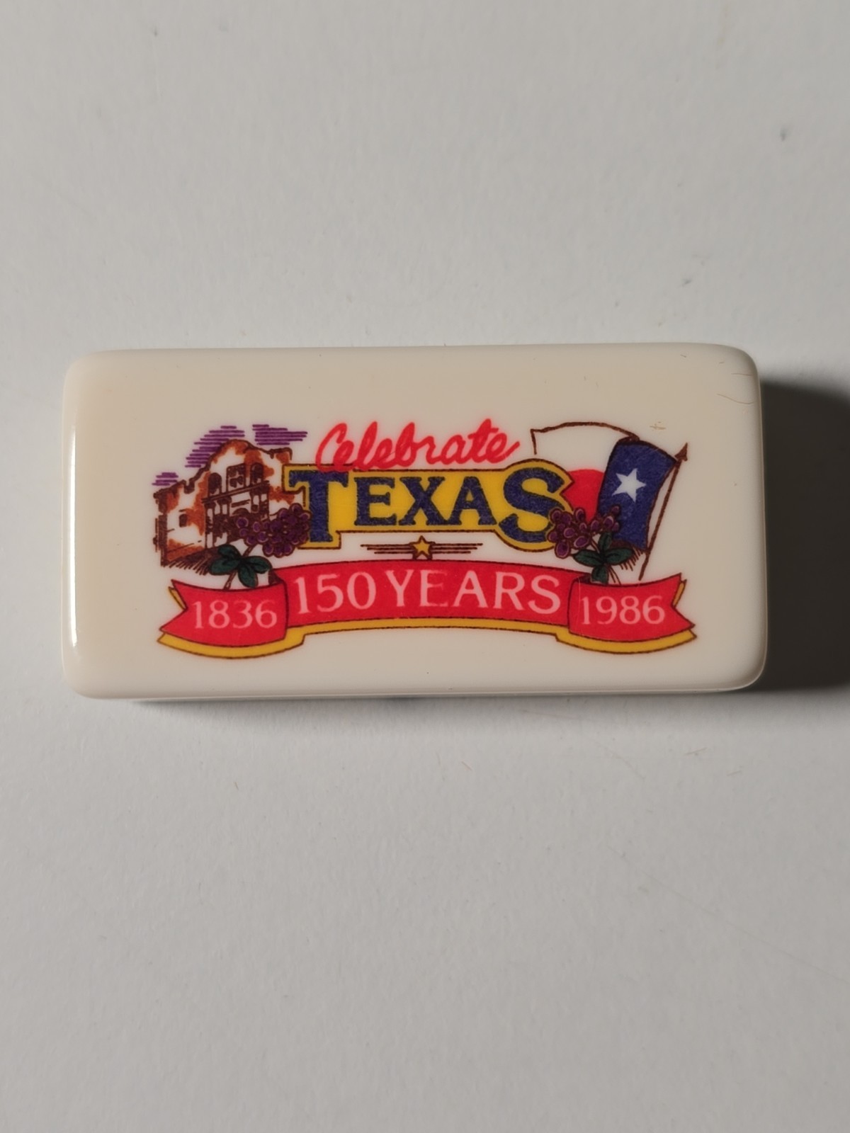 Vintage Super Thick Marblelike Dominoes Celebrate Texas 150 Years