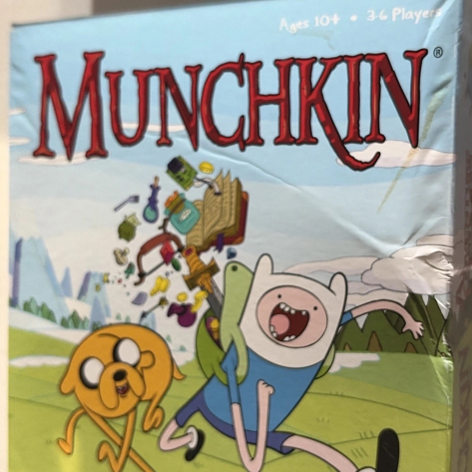 Munchkin Adventure Time Board Game Steve Jackson Games 2014 Complete Damaged Box